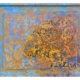 D'or et d'Azur (27x42cm), encre, pastels sur affiches maroufflées sur bois et cadre, 2016