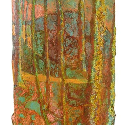 Estampe (54x27 cm), encre et pastel gras sur récurrent, 2012