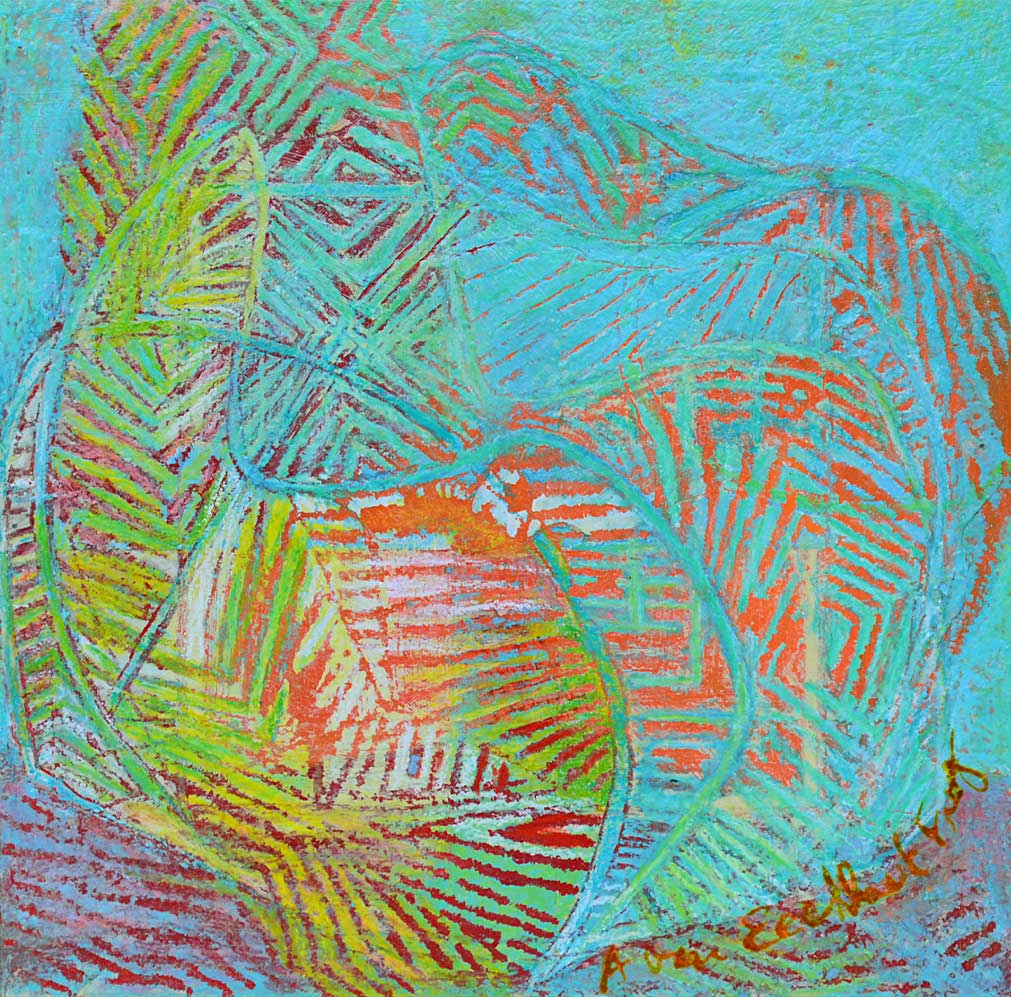 Ramage (33,5x33,5 cm) gouache et pastel sur affiches marouflées, 2013