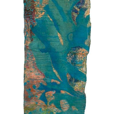 Aquatique (167x56 cm) œuf et gouache sur affiches stratifiées